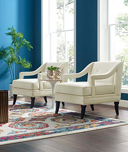 Modway Concur Living Room Set Performance Velvet Set of 2, Ivory