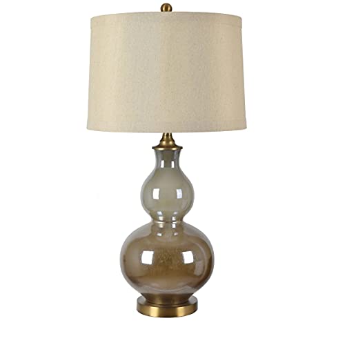 Crestview Collection Berkely Glass Glazed Double Gourd Lamp in Gold