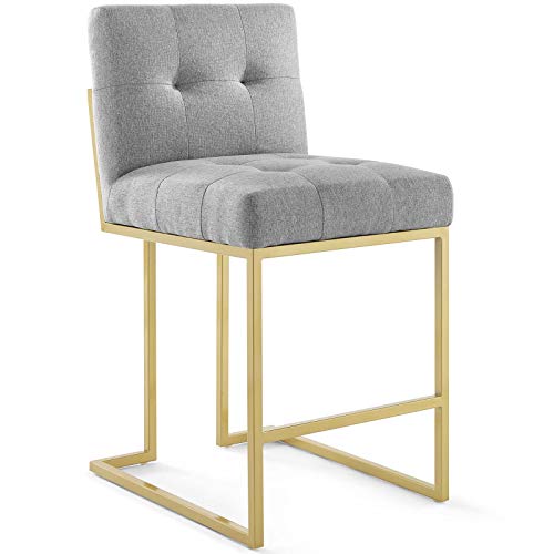 Modway Privy Stainless Steel Upholstered Fabric Bar Stool