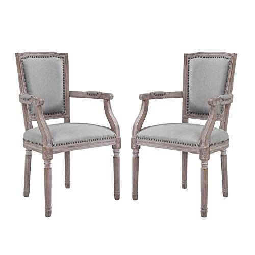 Modway EEI-2606-BEI Penchant Vintage French Upholstered Fabric Dining Armchair
