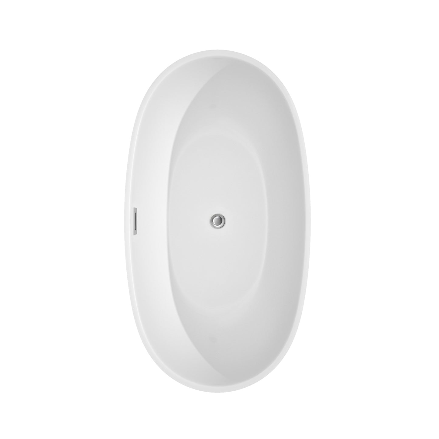 Juno 59 Inch Freestanding Bathtub in White with Floor Mounted Faucet, Drain and Overflow Trim in Polished Chrome