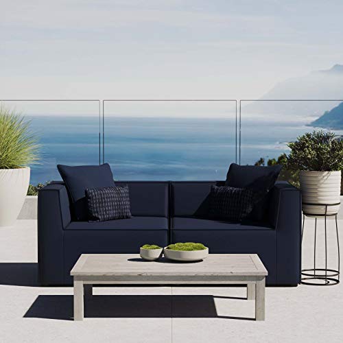 Modway EEI-4377-GRY Saybrook Patio Upholstered 2-Piece Sectional Sofa Loveseat