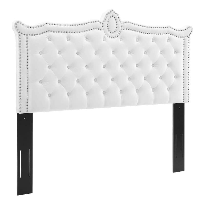 Modway Louisa Tufted Performance Velvet Full/Queen Headboard in White