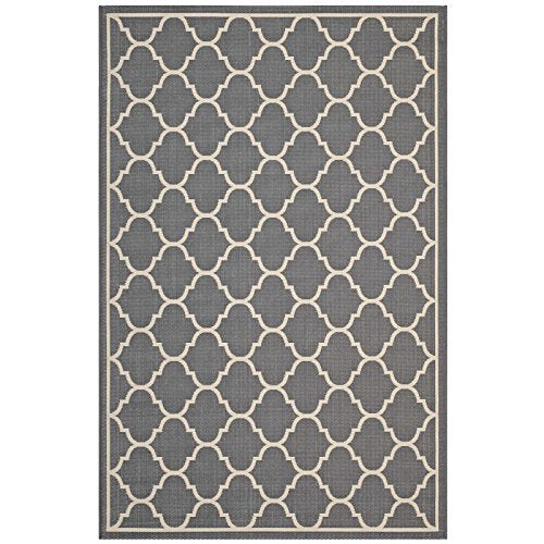 Modway Avena Moroccan Quatrefoil Trellis Indoor and Outdoor Area Rug