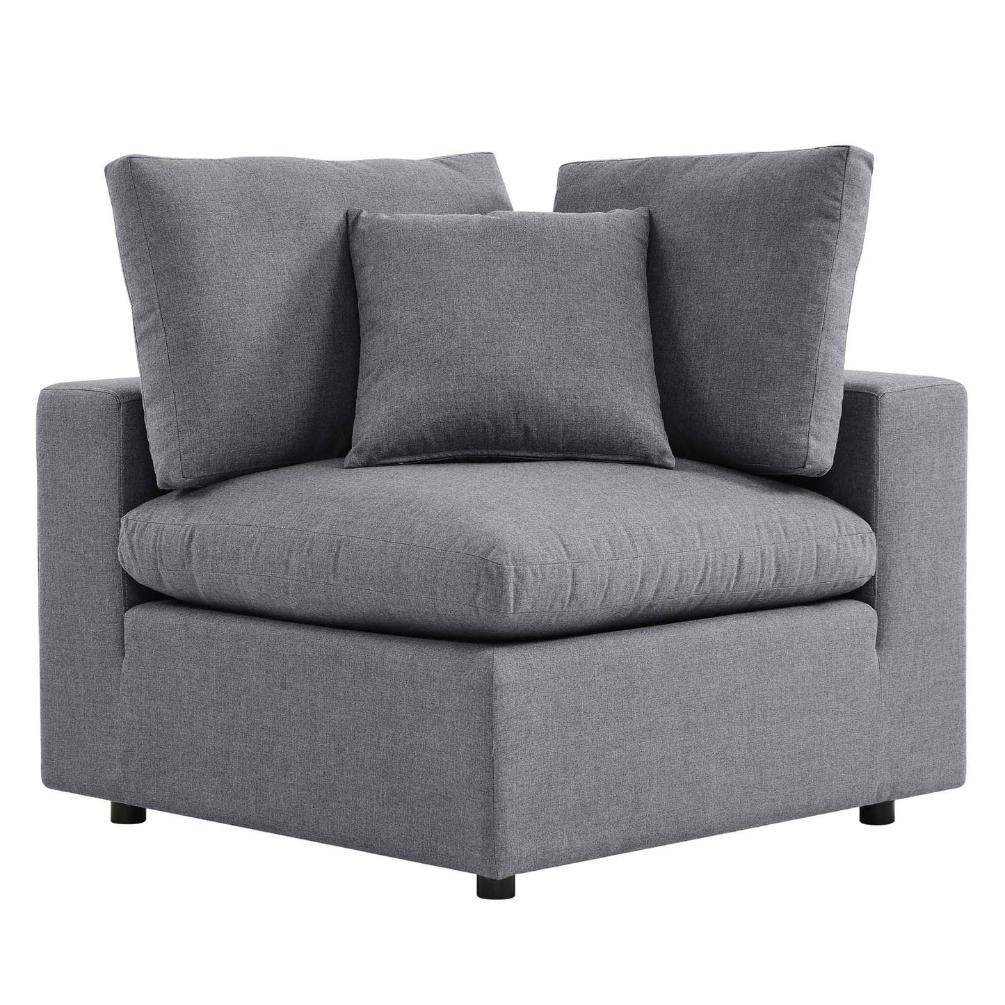 HACOL Furniture EEI-4907-SLA Commix Sunbrella Outdoor Patio Corner Chair Slate Gray - 24-32 x 36 x 36 in.