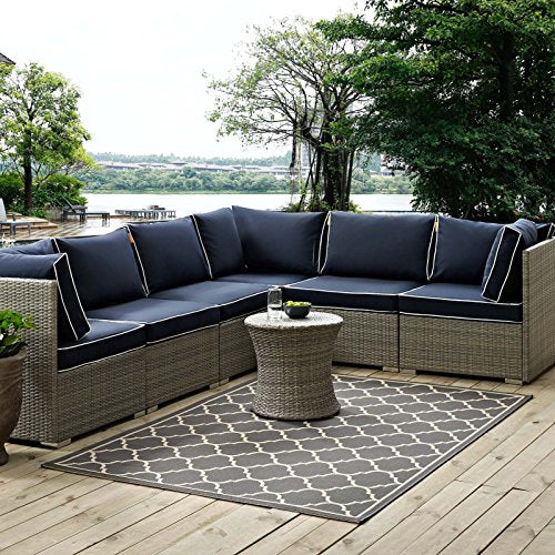 Modway Avena Moroccan Quatrefoil Trellis Indoor and Outdoor Area Rug