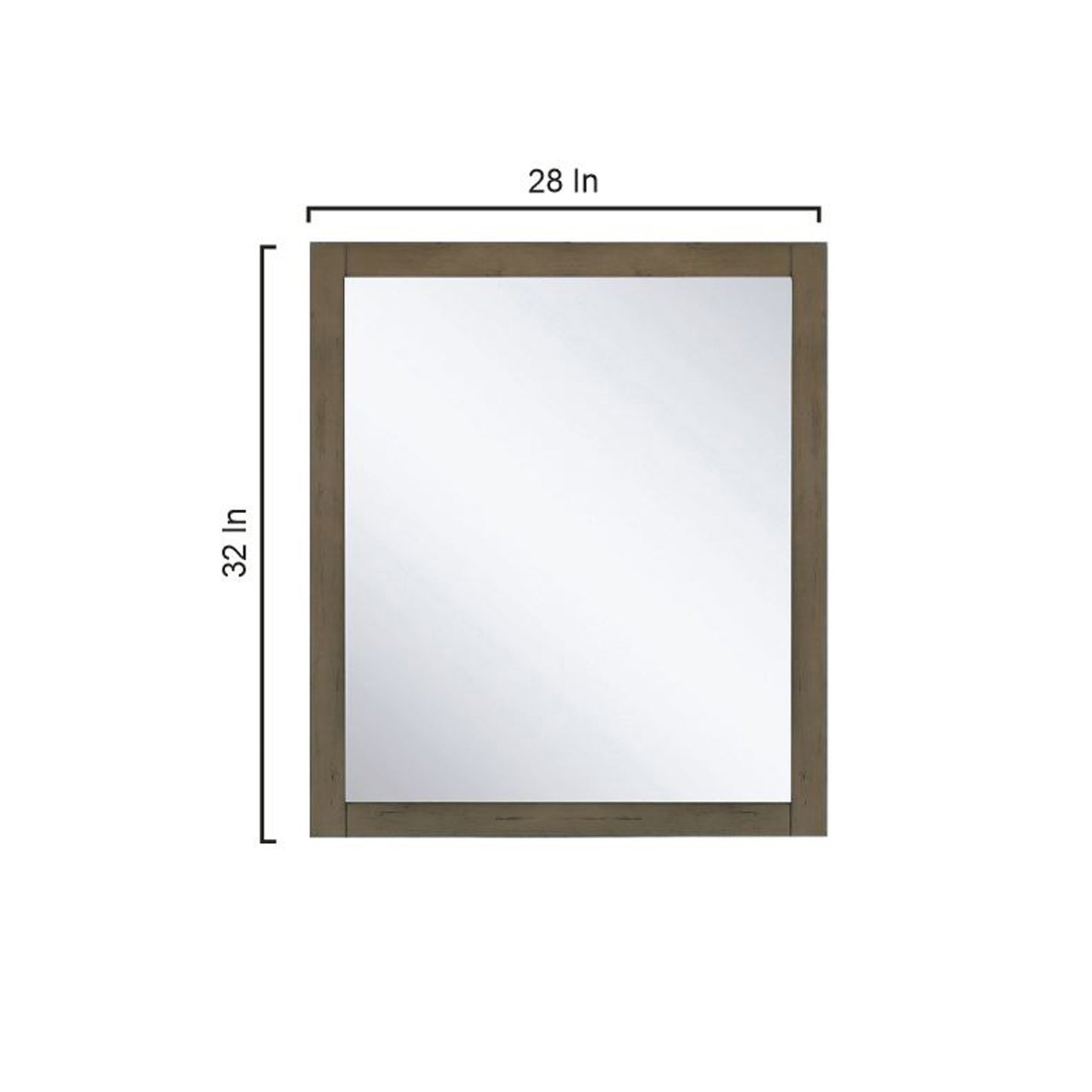 Marsyas 30" Rustic Brown Single Vanity, no Top and 28" Mirror