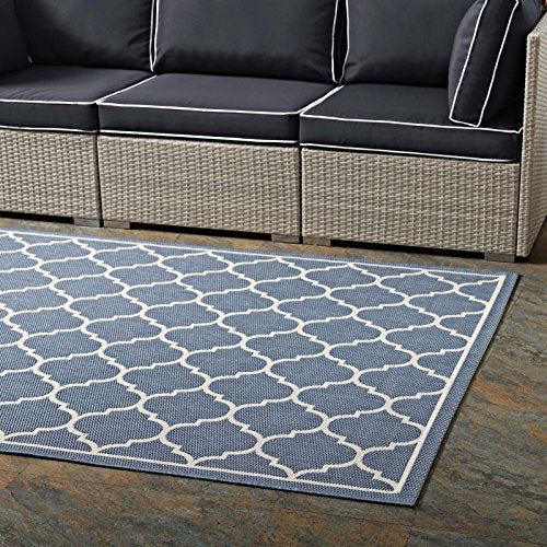 Modway Avena Moroccan Quatrefoil Trellis Indoor and Outdoor Area Rug
