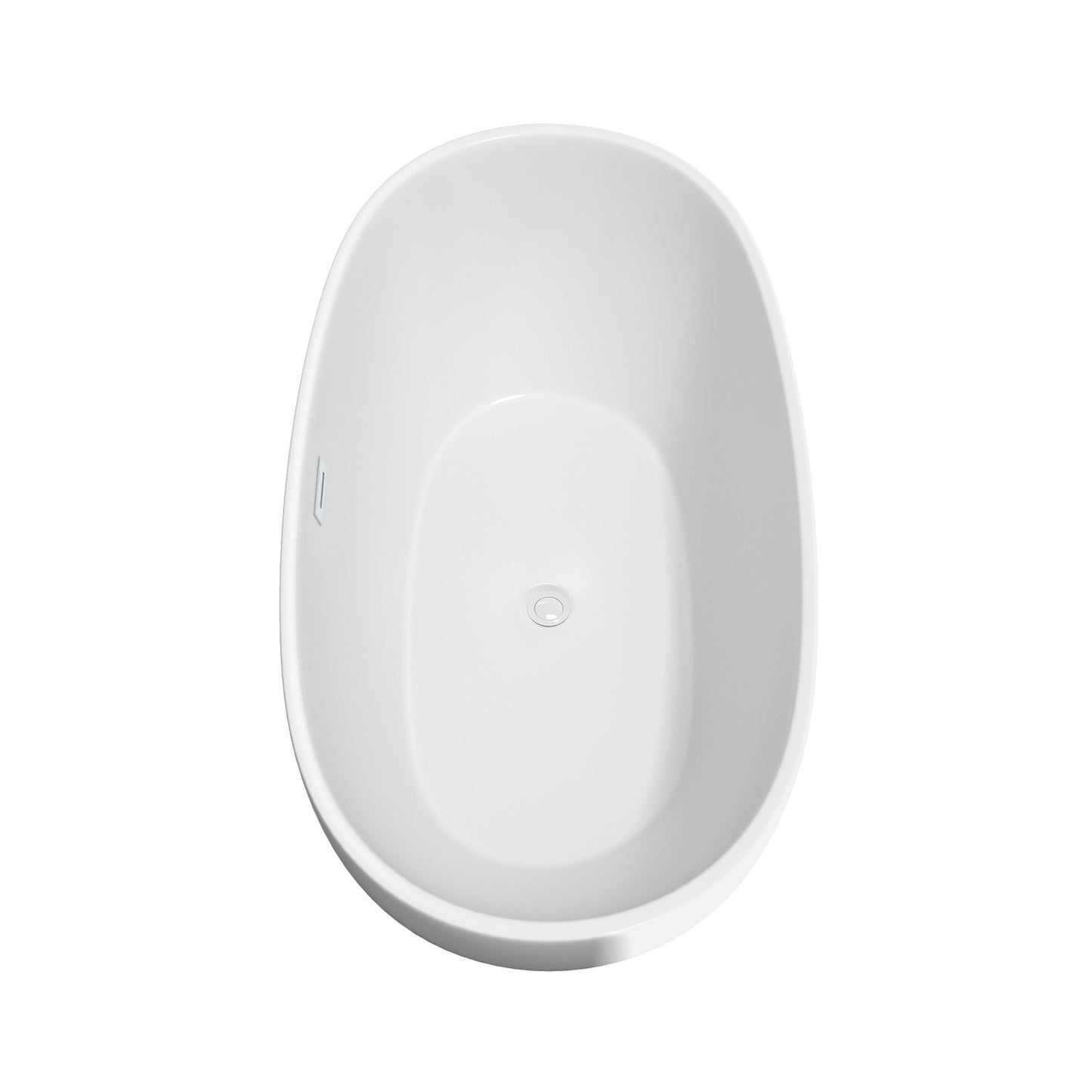 Juno 63 Inch Freestanding Bathtub in White with Shiny White Trim and Floor Mounted Faucet in Matte Black