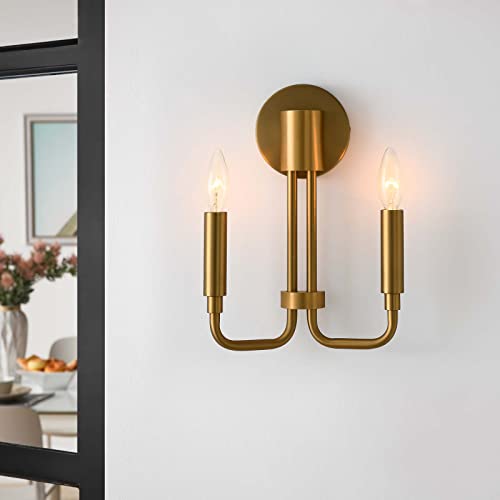 Modway Rekindle 2-Light Wall Sconce in Satin Brass