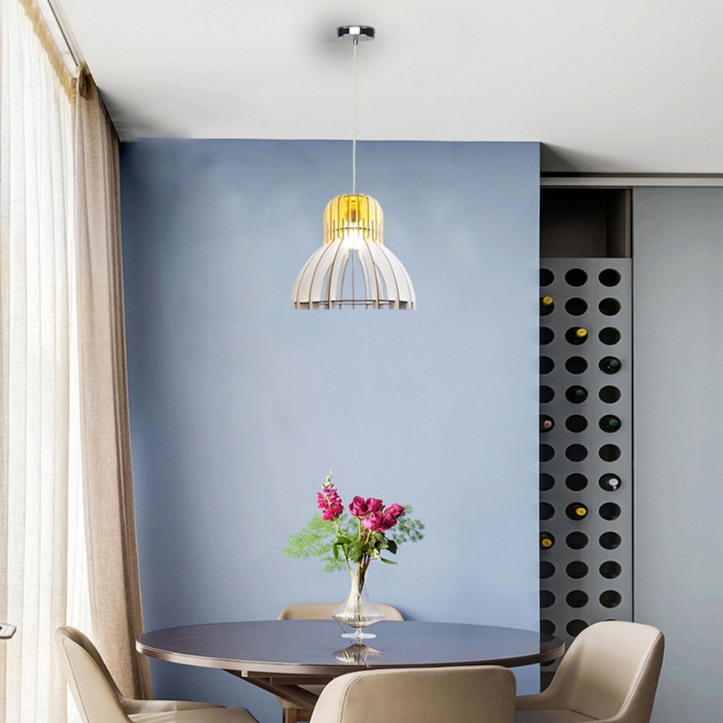 White Single Pendant Lighting - JU05P16WH