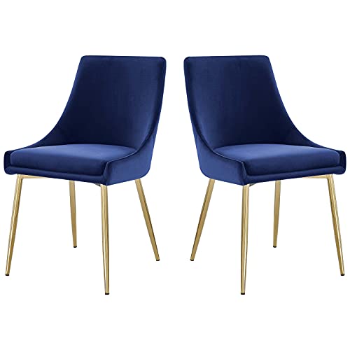 Modway Viscount Performance Velvet Upholstered Side Dining Chairs Set of 2