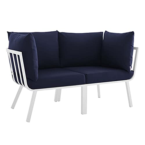 Modway EEI-3781-SLA-WHI Riverside Serctional Sofa Set, Gray White