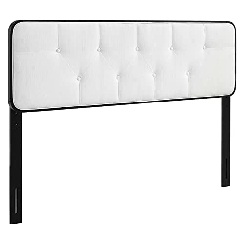 Modway Collins Tufted Fabric and Wood Full Headboard in Black White