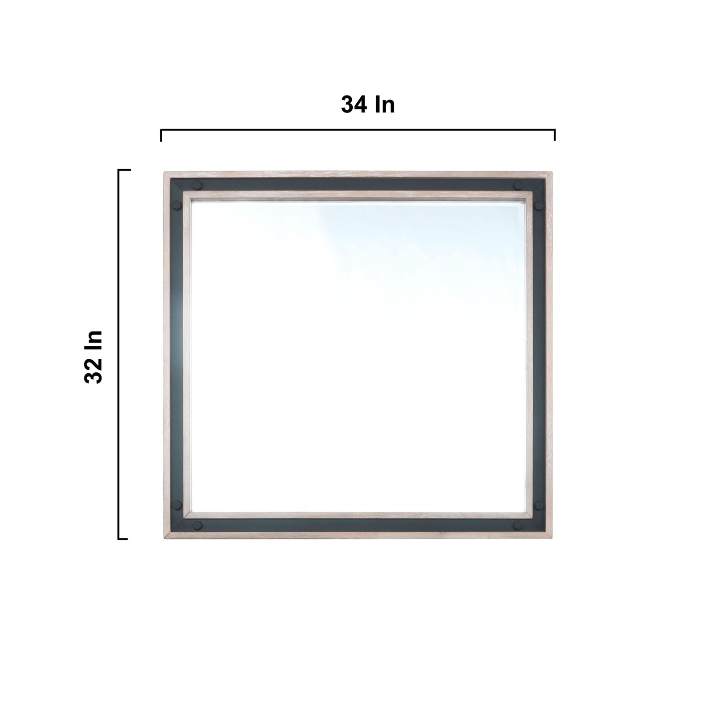 Ziva 48" Rustic Barnwood Single Vanity, no Top and 34" Mirror