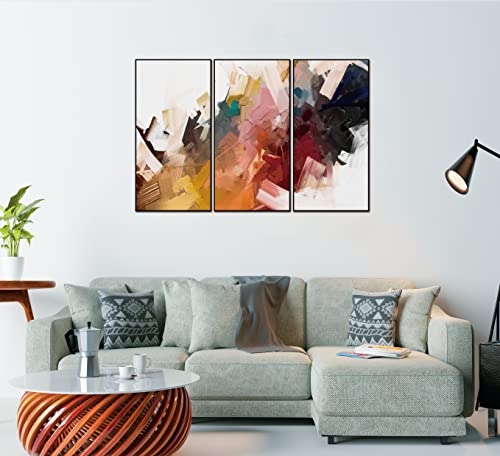 Whiteline Modern Living Luz 3-Piece 48"x24" (each) Canvas Wall Art, Black PS Frame