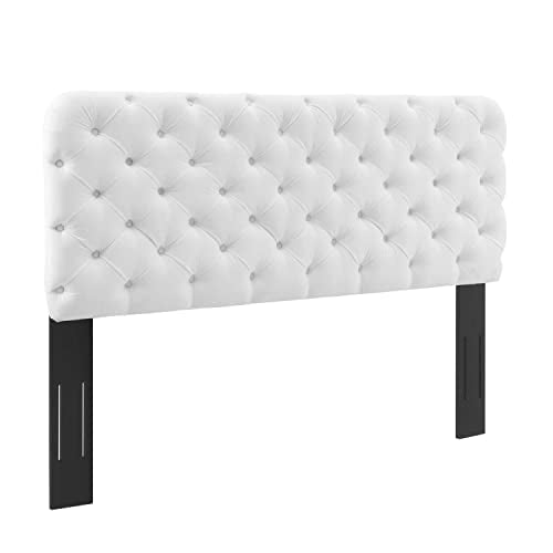 Modway Lizzy Tufted Performance Velvet California King Headboard in White