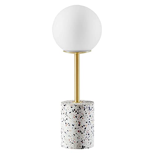 Modway Logic 6" Contemporary Terrazzo Metal Table Lamp in White Finish