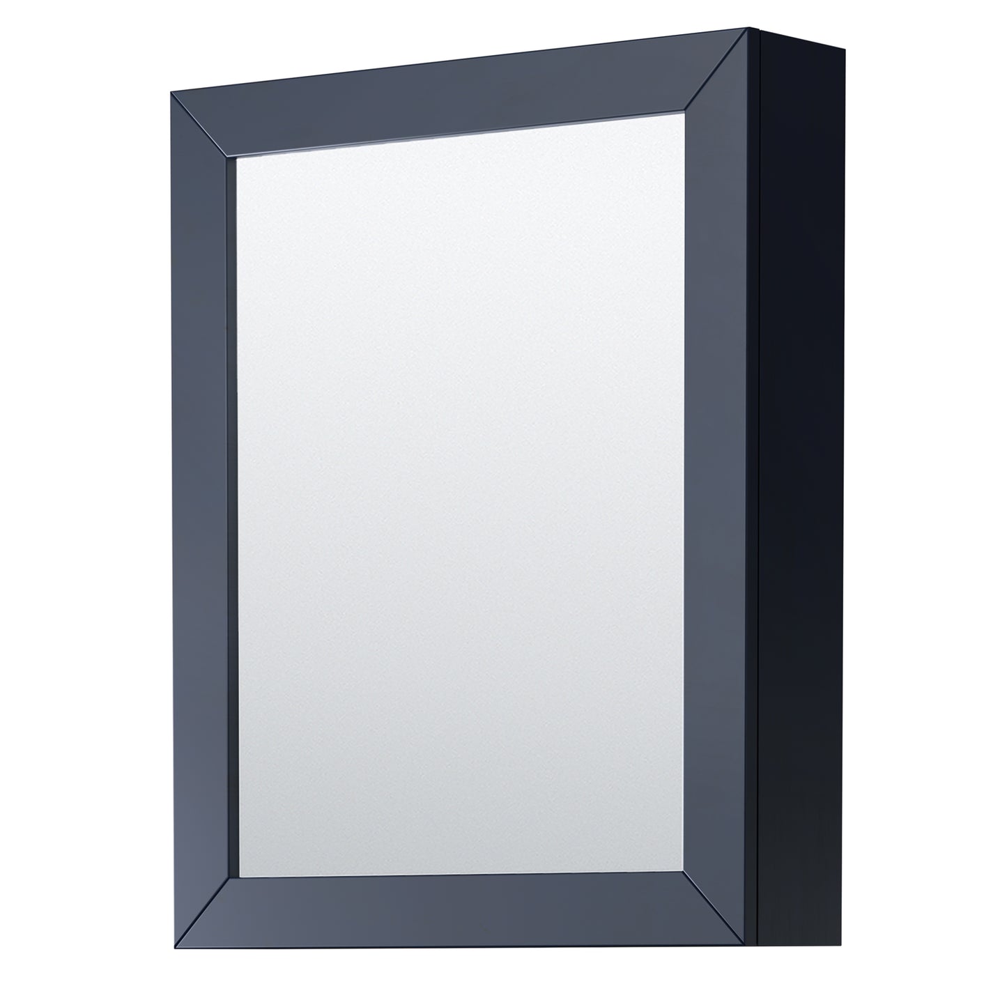 Daria 30 Inch Single Bathroom Vanity in Dark Blue, No Countertop, No Sink, Matte Black Trim, Medicine Cabinet