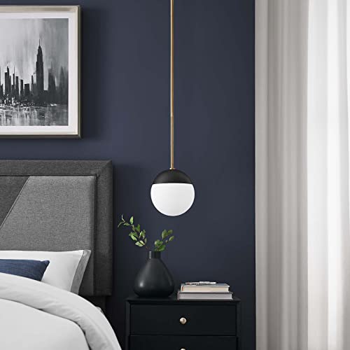 Modway Stellar 1-Light Pendant Light in Opal Satin Brass