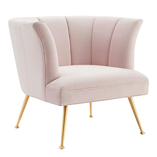 Modway Veronica Channel Tufted Performance Velvet Armchair in Pink EEI-5023-PNK