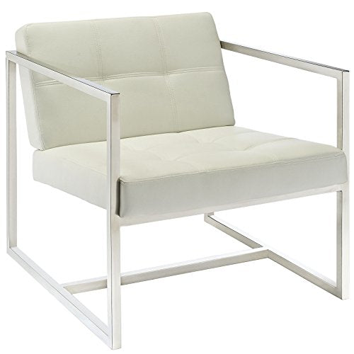 Modway Hover Upholstered Vinyl Lounge Chair in Black