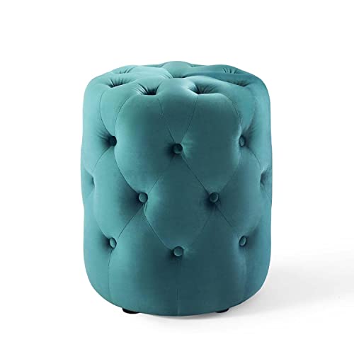 Modway EEI-3778-NAV Anthem Tufted Button Round Performance Velvet Ottoman