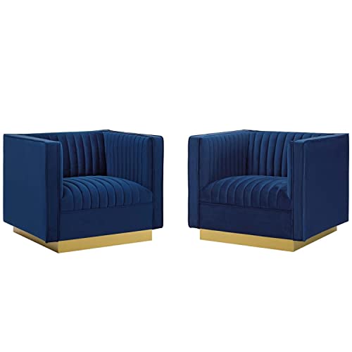 Sanguine Channel Tufted Upholstered Performance Velvet Modular Sectional Sofa
