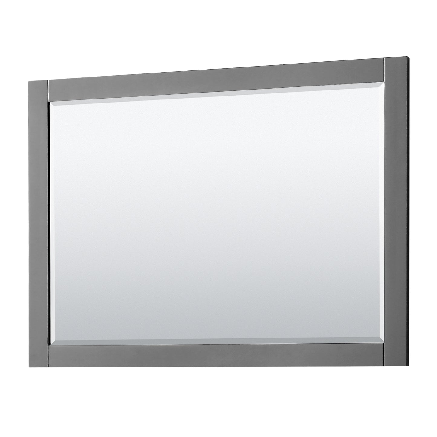 Avery 48 Inch Double Bathroom Vanity in Dark Gray, No Countertop, No Sinks, Matte Black Trim, 46 Inch Mirror