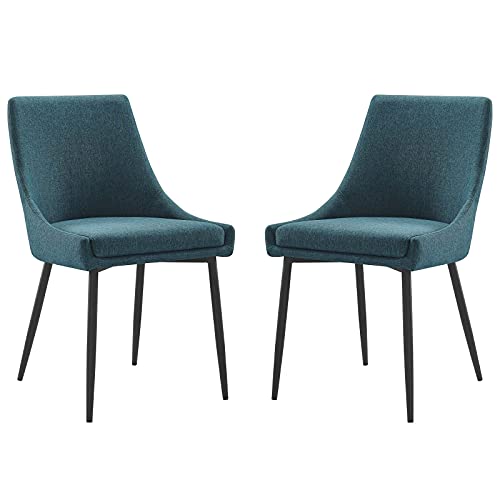 Modway Viscount Upholstered Fabric Side Dining Chairs Set of 2