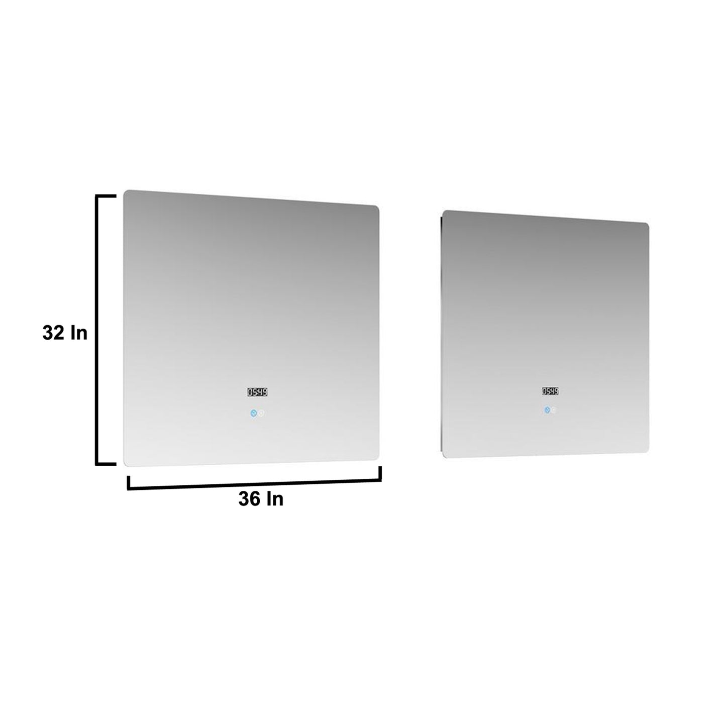 Geneva 84" Dark Grey Double Vanity, no Top and 36" LED Mirrors