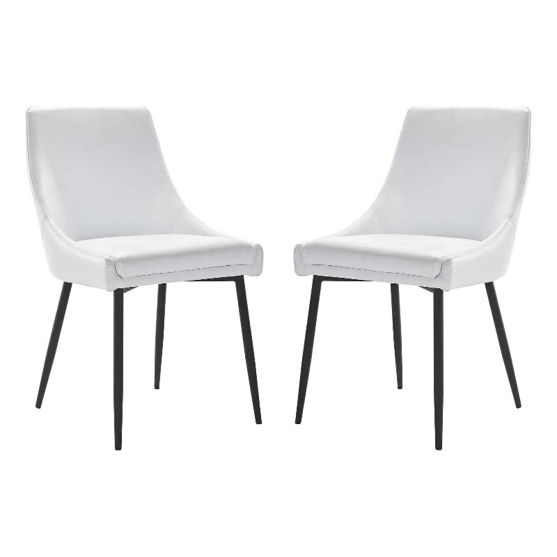 Modway Viscount Vegan Leather Side Dining Chairs - Set of 2