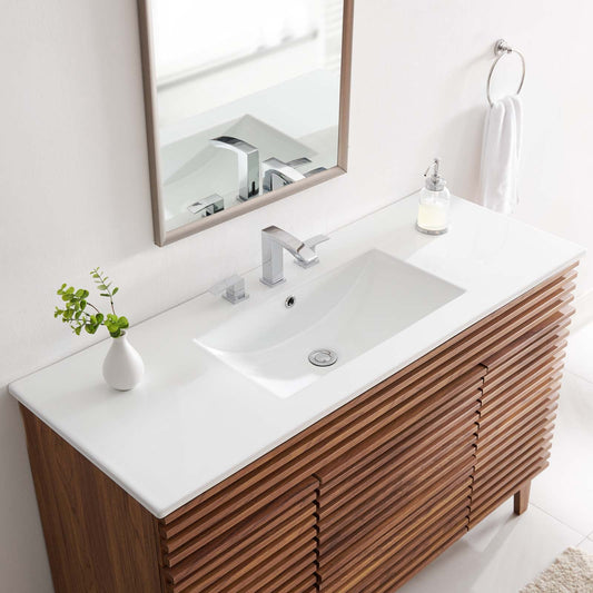 Cayman 48" Single Basin Bathroom Sink in White