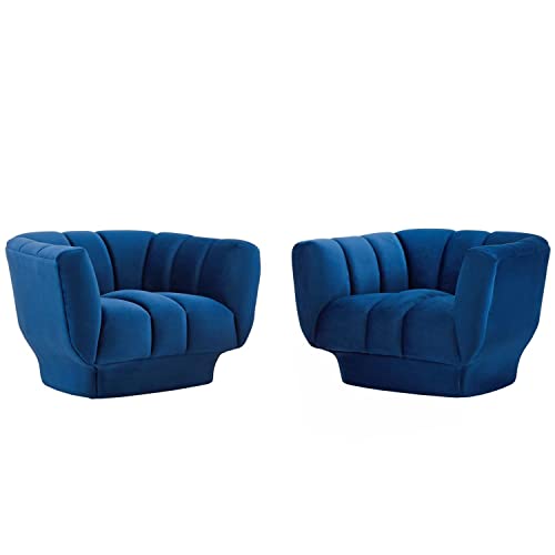 Modway Entertain Vertical Channel Tufted Performance Velvet Armchair Set of 2