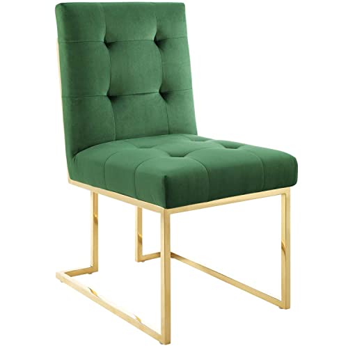 Modway Privy Performance Velvet Gold Stainless Steel Dining Chair