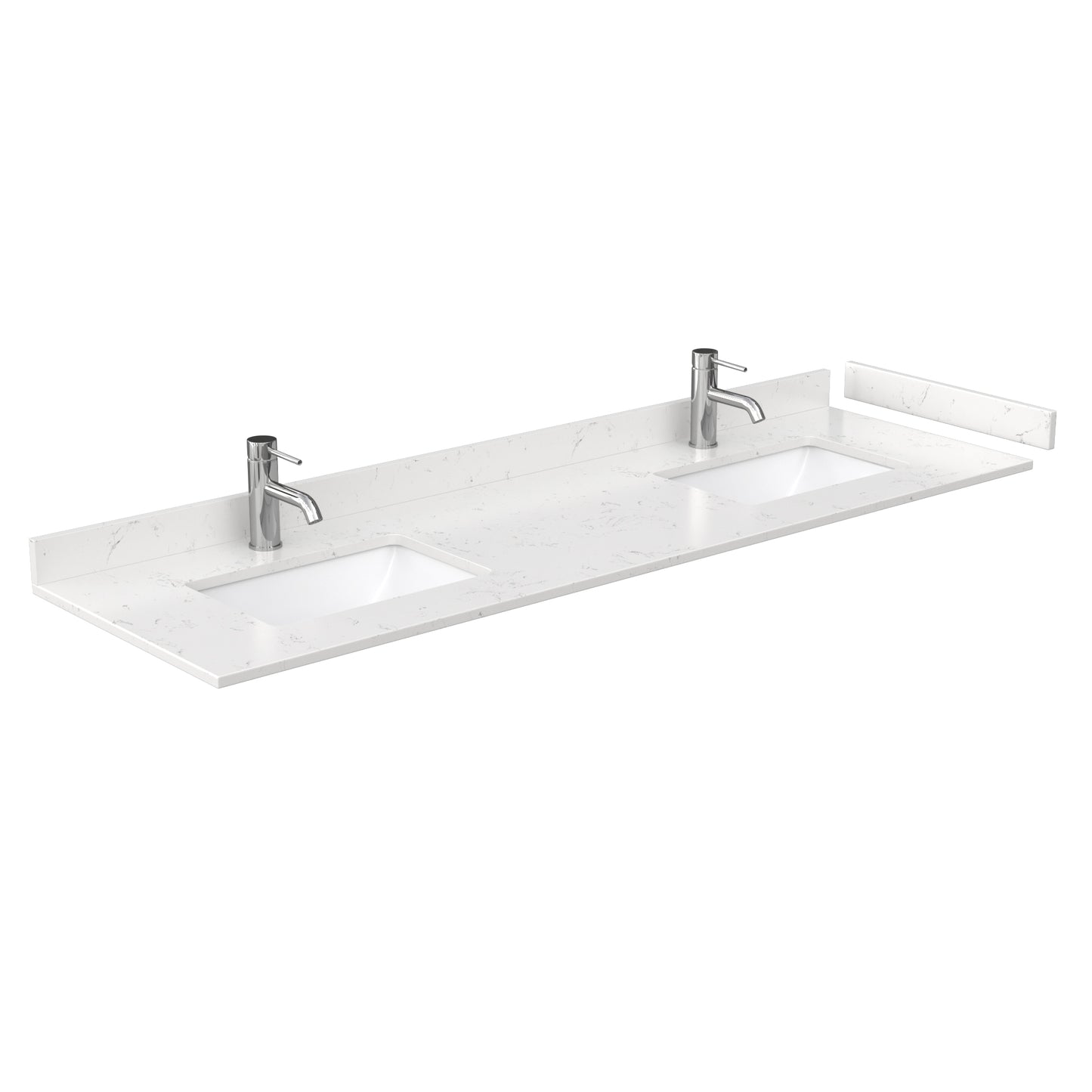 Acclaim 72 Inch Double Bathroom Vanity in White, Carrara Cultured Marble Countertop, Undermount Square Sinks, No Mirrors