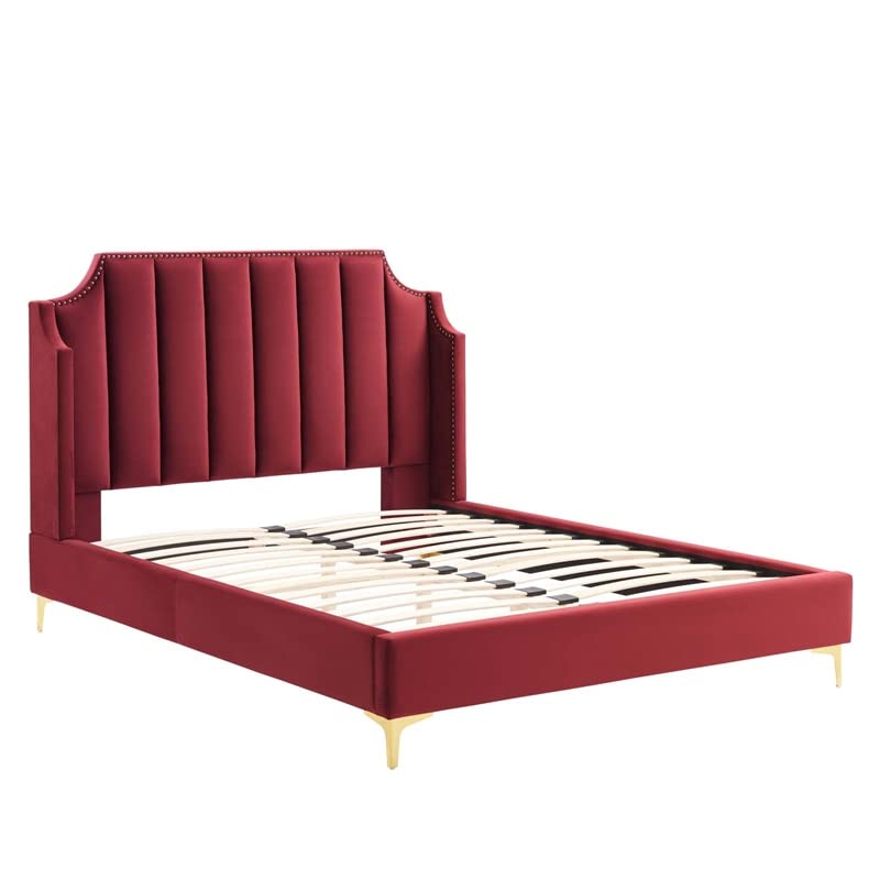 Modway Daniella Platform, Queen, Maroon