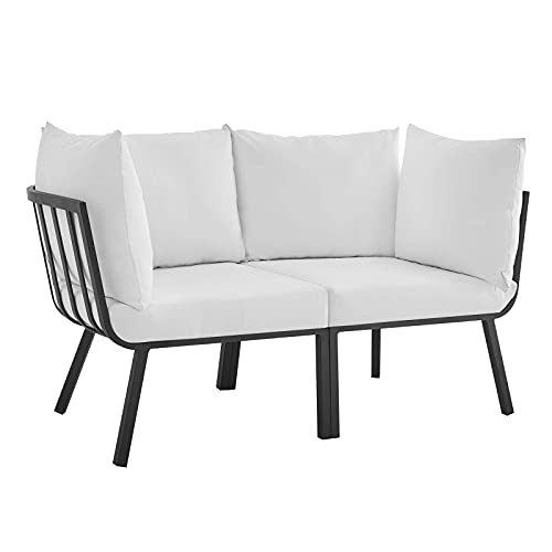 Modway EEI-3781-SLA-WHI Riverside Serctional Sofa Set, Gray White