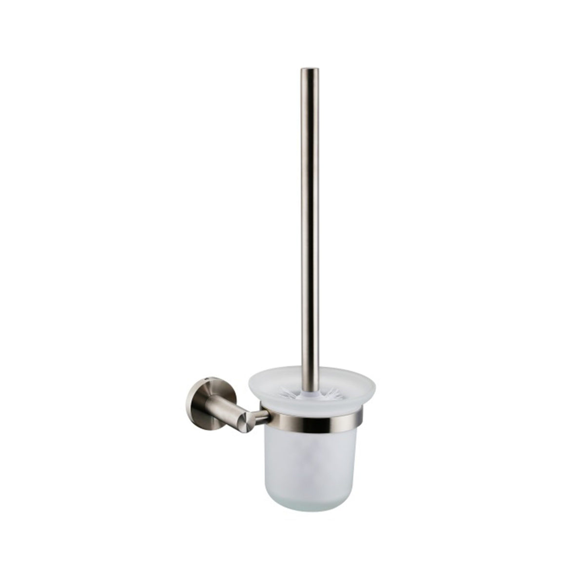 Lexora Bagno Nera Stainless Steel Toilet Brush in Satin Nickel