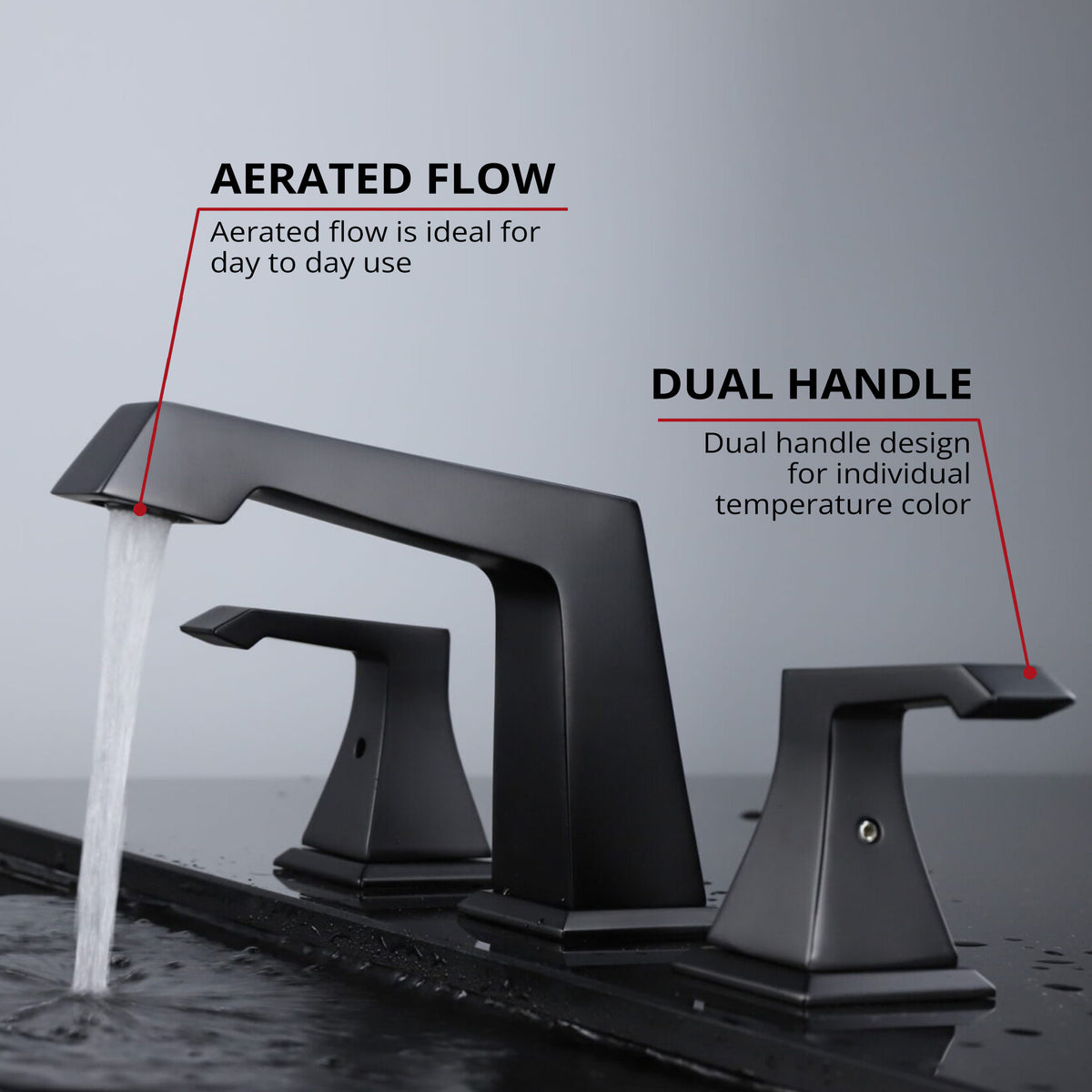 Lexora Balduina 8 in. Widespread 3-Hole Brass Bathroom Faucet in Matte Black