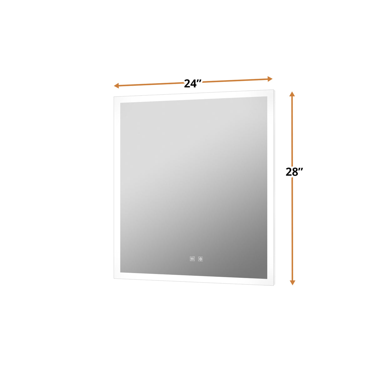 Lexora Aurorium 24 in. W x 28 in. H LED Bathroom Vanity Mirror