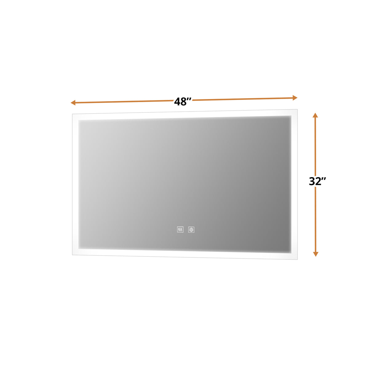 Lexora Aurorium 48 in. W x 32 in. H LED Bathroom Vanity Mirror