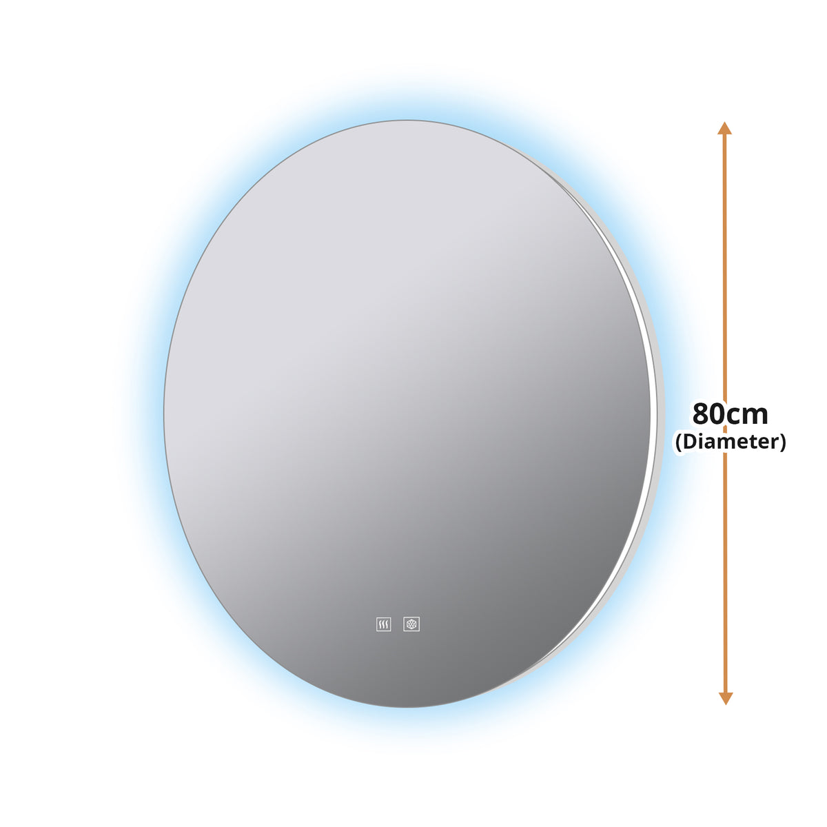 Lexora Nordica 80 cm. Diamter Circular LED Bathroom Vanity Mirror