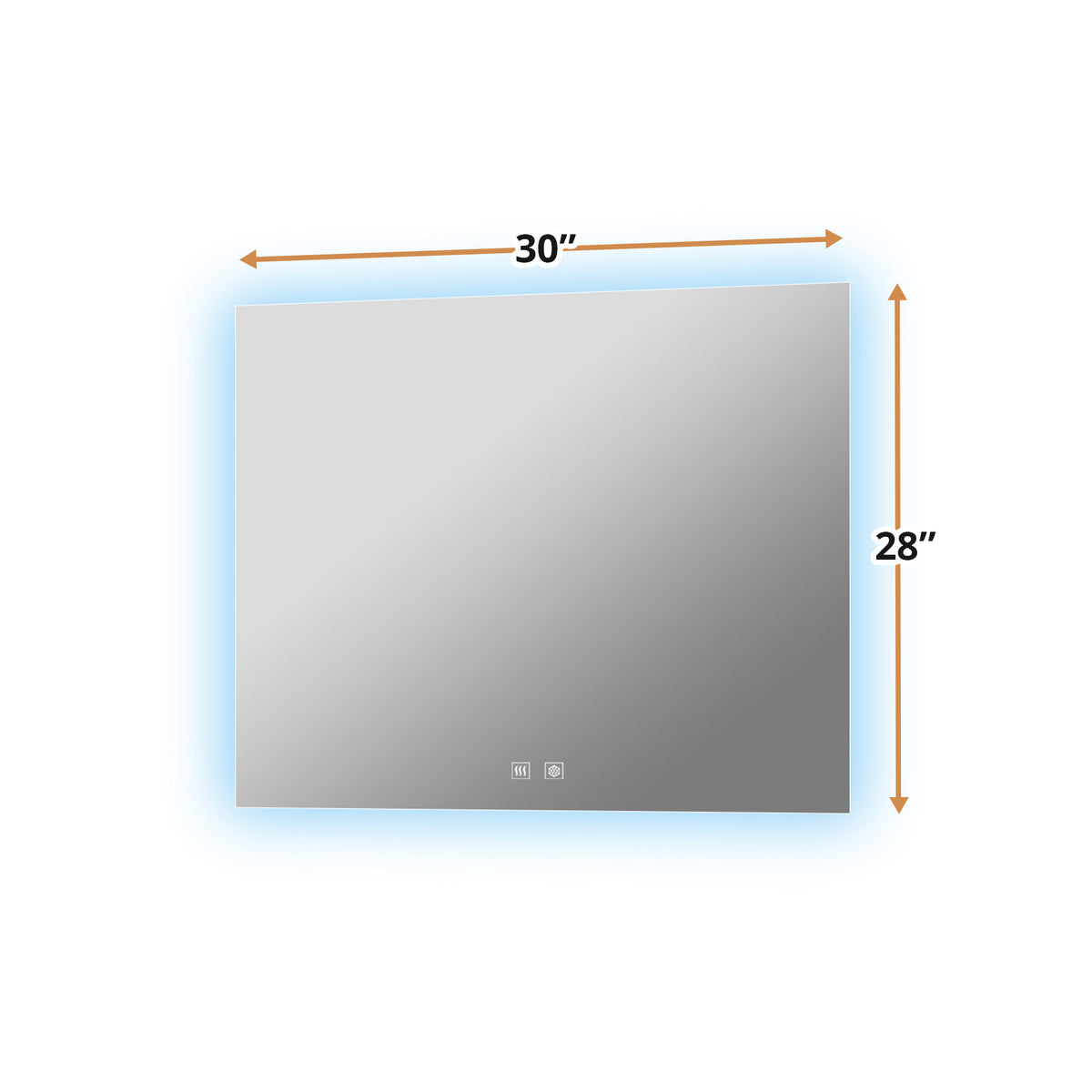 Lexora Vellum 30 in. W x 28 in. H LED Bathroom Vanity Mirror