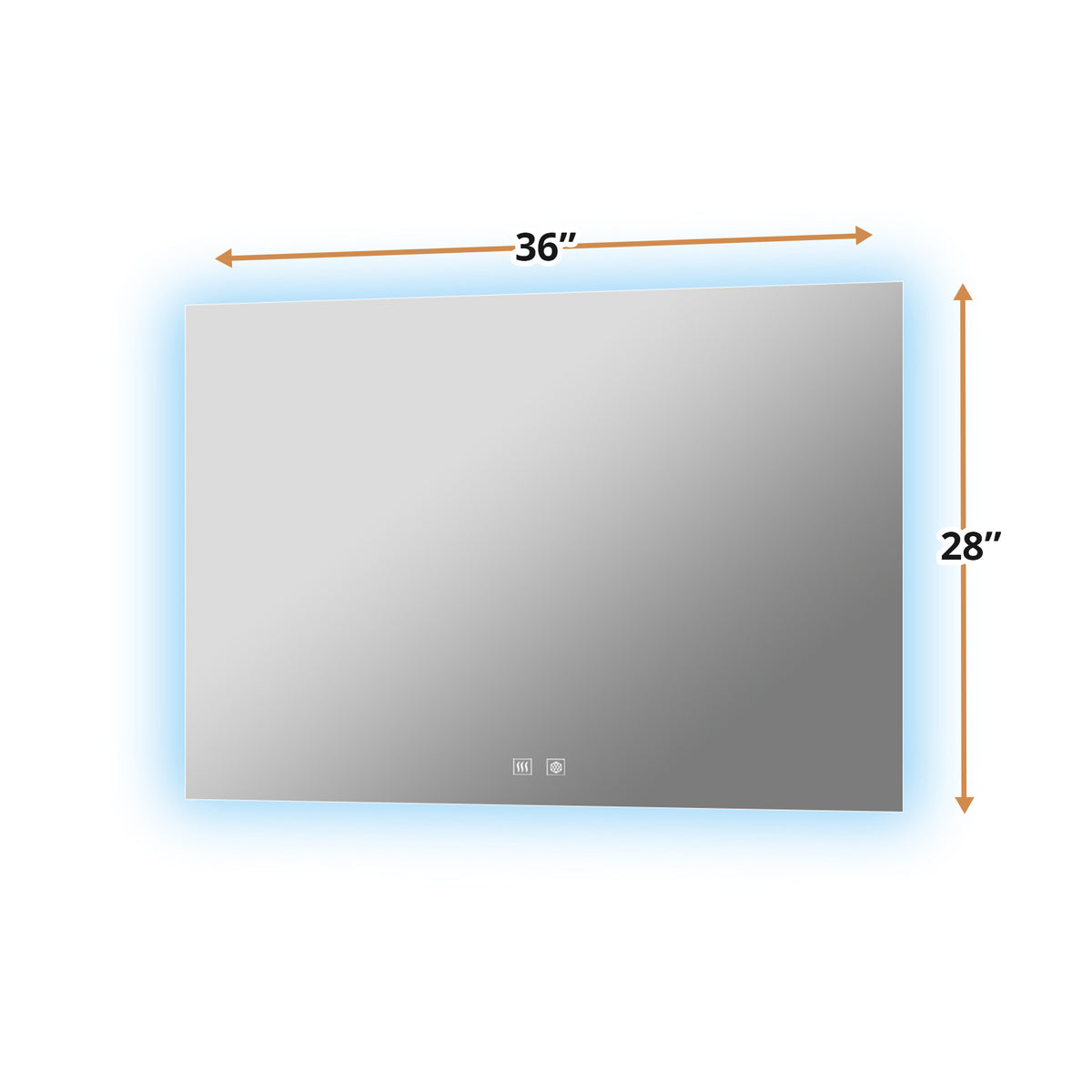 Lexora Vellum 36 in. W x 28 in. H LED Bathroom Vanity Mirror