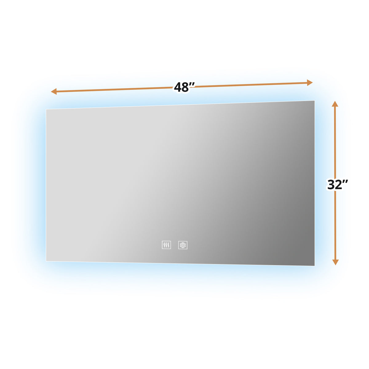 Lexora Vellum 48 in. W x 32 in. H LED Bathroom Vanity Mirror