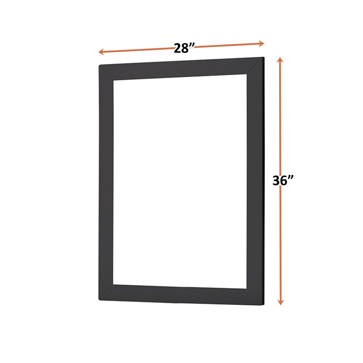 Lexora Castor 28 in W x 36 in H Black Mirror