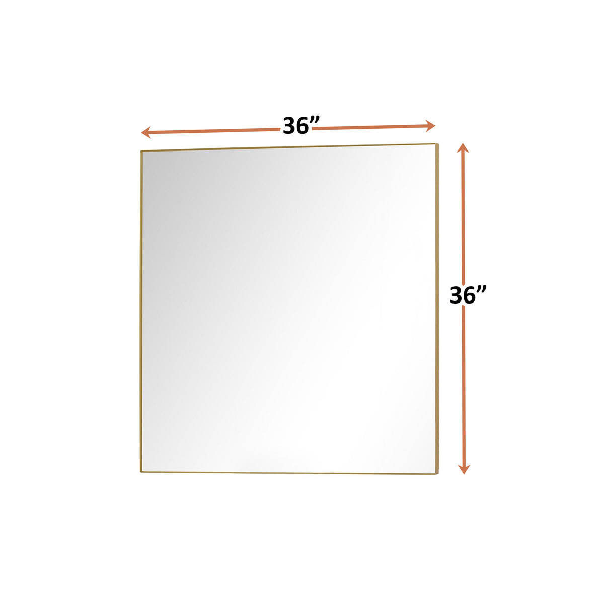 Lexora Abbey 36 in W x 36 in H Brushed Gold Mirror
