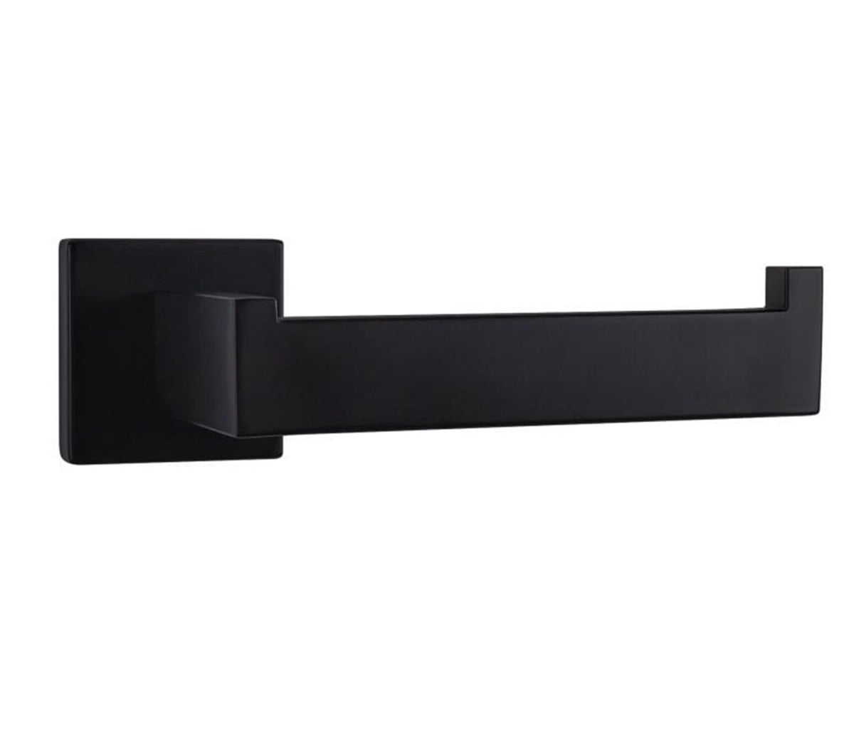 Lexora Bagno Lucido Stainless Steel Toilet Paper Holder in Matte Black