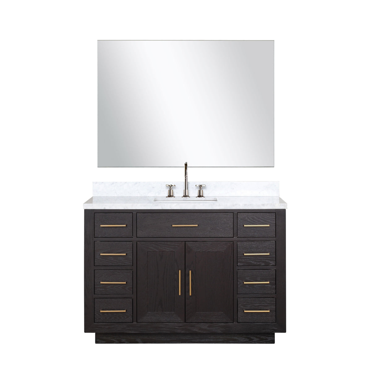Lexora Abbey 48 in. Black Oak Single Sink Bath Vanity